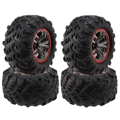 MGHGFYTAS RC Auto Zubehör Kompatibel Mit LAEGENDARY Für Legend LG-ZJ02 1/10 RC Auto Ersatzteile Zubehör 4 Stück 105 Mm Gummireifen Großes Rad