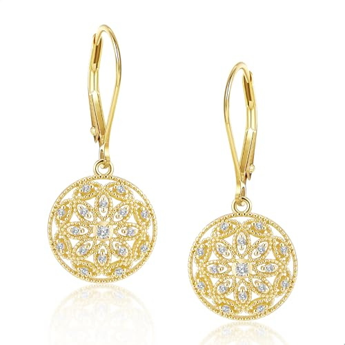 ALEXCRAFT Gold Silber 925 Ohrringe Hängend Hohle Filigran Schmuck für Damen | Elegant Mode Leicht Silber 925 Ohrringe Hängend Zirkon Strass Stein Wassertropfen Filigran Ohrhänger Lange Frauen Freundin