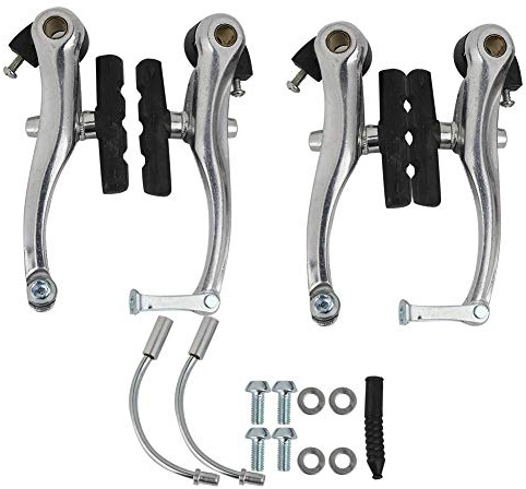 V Bremsen Set, 1 Paar Universal Fahrrad V. Bremsen Klemme Set Aluminiumlegierung Mountainbike Ersatzteile mit Bremsbelägen für vorne und hinten