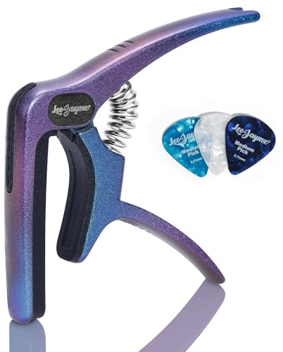 Leo Jaymz Heavy Duty Guitar Capo for Acoustic/Electric Guitars, Guitar Clip made of Zinc Alloy Metal, Guitar Clamp for Bass Classical Guitar, Ukulele, Mandolin,Banjo