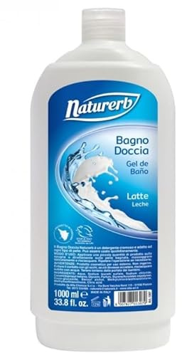 BAGNO DOCCIA LATTE NATUREB FLACONE 1.000 ML - CONFEZIONE DA 12 FLACONI