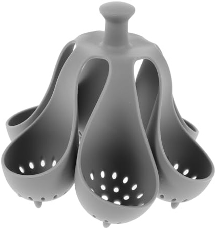 Zerodeko Cuchara de Cocción de Huevos de Silicona Estante para Hervir Huevos Soporte y Portátil para Cocina Incluye para Cocinar al