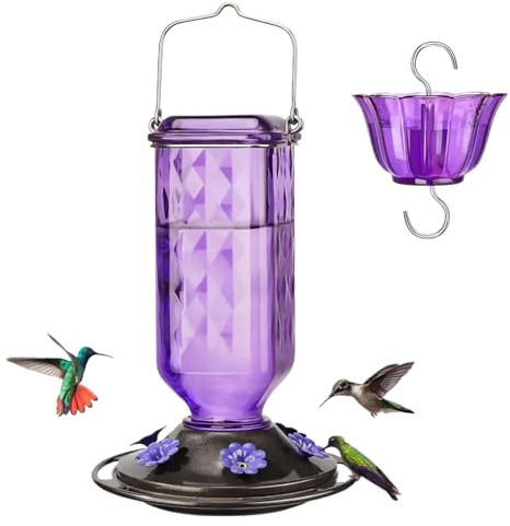 Duroecsain - Alimentador de Colibríes para exteriores | Distribuidor de comida colgante para pájaros de exterior | Decoración de jardín con biberón multipuerto para observación en balcón terraza y