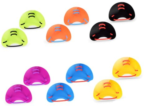 Kisangel Schwimmpaddel Handschuhe Erwachsene Verstellbare Bänder Ergonomisch Geformt Strapazierfähiges PP Material Trainingshilfe für Schwimmtechnik und Kraftsteigerung