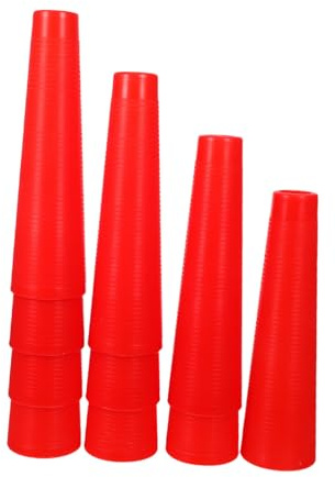 SHINEOFI 10 Pezzi Tubo Conico per Filati in PVC Rosso, Porta Filo per Maglieria e Lavoro a Maglia, Resistente all'Usura Quotidiana, per L'organizzazione dei Filati a Casa