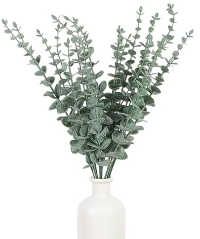 Eukalyptus Getrocknet, 12 Stück Grüne Trockenblumen Eukalyptus, 38cm Eucalyptus Dekoblumen Für Hochzeitsdeko, Heimdekoration, Tischarrangements