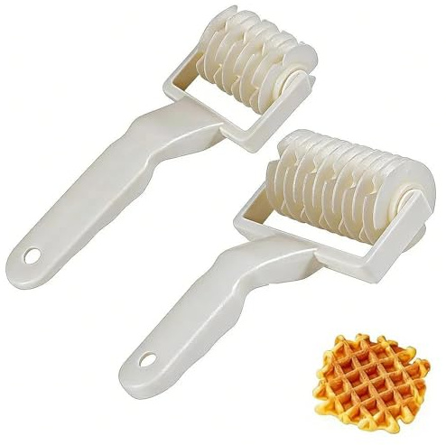 Lattice Pastry Cutter Set, 2-Piece – Pizza Dough Roller & Pie Crust Cutter Wheel for Baking, Create Beautiful Lattice Designs for Pies, Tarts, Pastries, Bread & Pizza Crusts, Time-Saver Baking Tool