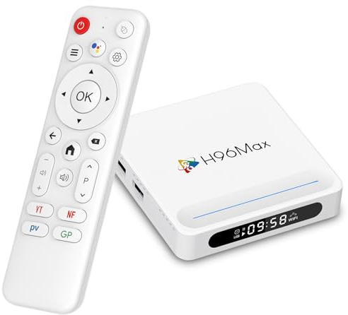 LEFFOT H618 Plus Android 14 TV Box 2025, 4GB RAM + 32GB ROM, 4K Ultra HD Smart TV-Box, Decodificación 8K, Box Android TV con Control de Voz, WiFi 6, BT 5.4, HDR10, 100M Ethernet, H618 Quad Core A53