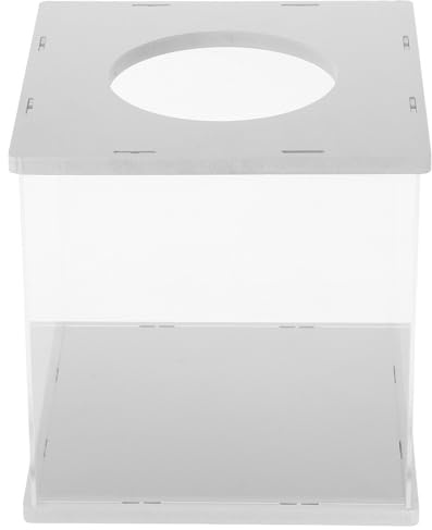 SAFIGLE Scatola Trasparente per Estrazione Lotteria 20x20x20 Cm con Coperchio, Contenitore per Schede Elettorali e Raccolta Fondi, Cassetta Suggerimenti per Eventi di Beneficenza