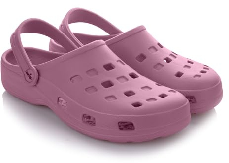 LEMIGO Zoccoli da giardino leggeri per uomo e donna Eva Zoccoli da giardino pantofole estive G. 36-47 EU, Lemigoose, rosa scuro, 41 EU