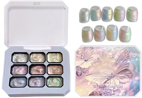 Vernice gel per unghie - Palette per tocchi con di 9 colori, gel artistico per french manicure | Kit per studio spa per feste per principianti, donne e ragazze, per la casa, per la casa, per