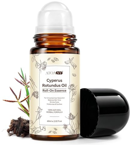 Cyperus Rotundus Oil,Cypress Rotundus Oil Roll-On for Hair Removal,Natural Inhibitor to Reduce Unwanted Hair Growth, Soothes Skin & Minimizes Pores, for All Skin Types