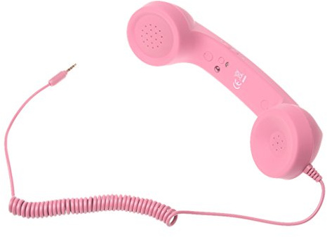 Sharplace Combiné Vintage Téléphone Jack 3.5mm Universel pour PC Ordinateurs Portables Smartphones - Rose