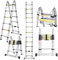 Voluker DX04579 Scala telescopica da 5m in alluminio di alta qualità multiuso, portata fino a 150 kg