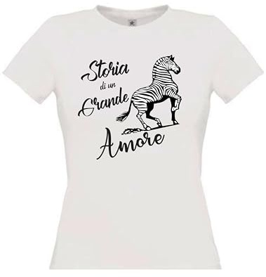T-Shirt Maglia Donna Calcio Storia di Un Grande Amore Coro j u v e, Stampata Direttamente su Tessuto (L)