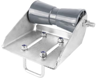 UNITRAILER Rouleau de Quille Gris 194 mm avec Support 208x200 mm, Diabolo de Guidage pour Remorque Bateau et Chargement Sécurisé de Coque