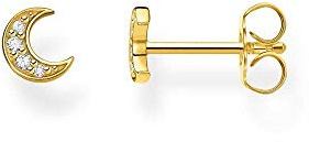 Thomas Sabo boucles d'oreilles clous pavé lune argent plaqué or H2133-414-14