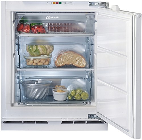 Bauknecht GSU 8F1 - Congelador para bajo encimera (nicho 82, 81,9 cm, 91 litros, ventilación integrada en la base, alarma de temperatura óptica, color blanco)