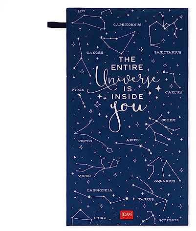 Legami - Telo fitness, Telo da Palestra, Asciugamano in Microfibra, con Tasca zippata, con Elastico, compatto, Asciugatura rapida, ultra assorbente, ultra leggero, per Sport, 45x80 cm, Tema Stars