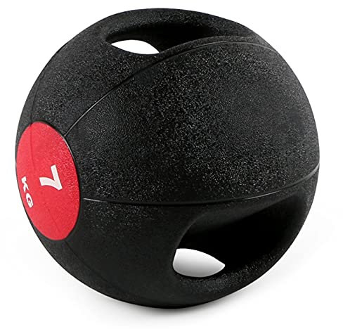 Medicinbollar Dubbelhandtag Gummi Medicinsk Boll, Hem Gym Kärnstyrka Träningskedjor, 3 Kg / 4 Kg / 5 Kg / 6 Kg / 7 Kg / 8 Kg / 9 Kg / 10kg (Size : 7kg/15.4lbs)