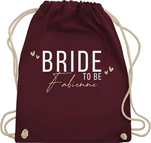 Turnbeutel Rucksack - JGA Junggesellenabschied - Bride To Be - Braut - Unisize - Bordeauxrot - beutel name tasche junggesellinnenabschied jungesellenabschied taschen polter rucksäcke polterabend