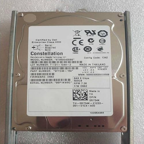 MIDTY HDD Per 500 GB 2.5 SAS 6 Gb/s 64 MB 7200 RPM Per Disco Rigido Interno Per Server HDD Per R734K 0R734K ST9500430SS