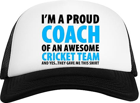 I'm A Proud Coach of An Awesome Cricket Team Weiß Schwarz Unisex Baseball Cap White Black