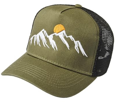 Baddery Kinder Trucker Cap - „Mountain View“ - Outdoor Basecap | Outdoor Basecap für Jungen & Mädchen