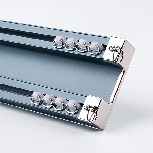TZUFA Gardinenleisten 2 Läufig, 1m-6m Vorhangschiene Deckenmontage Hochleistungs-Aluminium Gardinenschiene, Für Vorhänge, Raumteiler (Color : C, Size : 3m(2 * 1.5m))