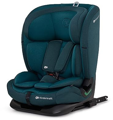 Kinderkraft ONETO3 I-SIZE 76-150 cm Seggiolino Auto 9-36 kg isofix, Alzatina auto bimbi, Poggiatesta regolazione, Cinture di sicurezza, Facile da pulire, Blu