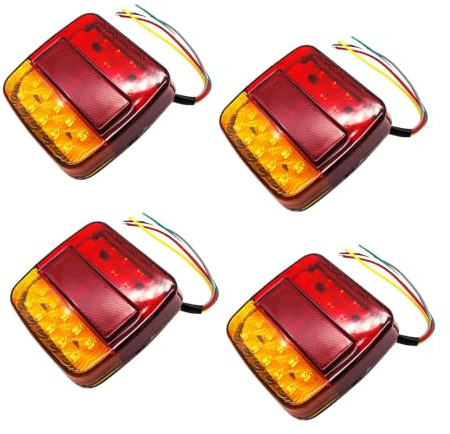 4 Stück LED Rückleuchten Anhänger, 12V, Blinker und Bremslicht | LED-Anhängerleuchten für Anhänger, Wohnwagen, Lieferwagen und kompatible LKW mit 12-V-System