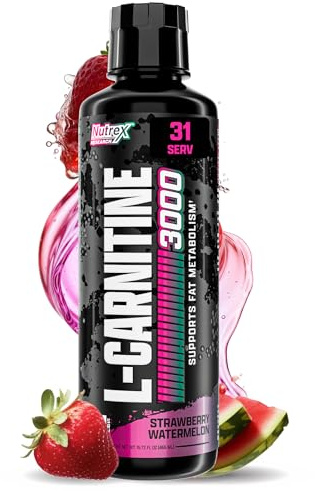 Nutrex Research L Carnitine 3000 - Clinically Dosed L-Carnitine Liquid for Energy, Metabolism & Muscle Recovery - Delicious Strawberry Watermelon - No Sugar, No Carbs, No Stimulants - 31 Servings