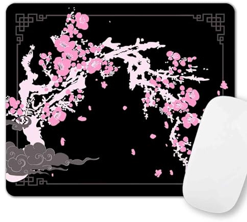 SXCKANG Tapis de Souris esthétique Japonais, Motif Fleur de Cerisier Rose, Joli Petit Tapis de Souris pour Le Travail, Les Jeux, Le Bureau, la Maison, Accessoires informatiques - Fleurs Sakura