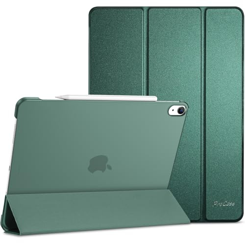 ProCase för iPad Air 13 tum fodral M3 2025/M2 2024, smalt smart fodral iPad 13 Air M3 M2 fodral med genomskinligt hårt skal, stöd Touch ID, automatisk uppvakning/sömn – midnightgreen