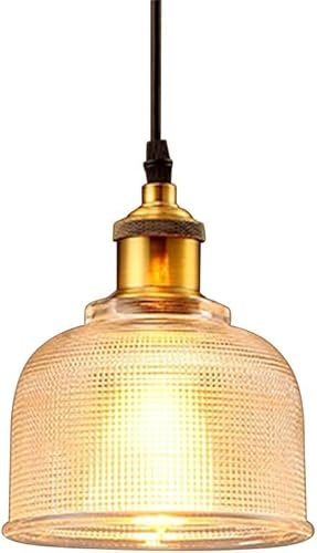 TOHMLAPE Modern Glas Hängeleuchte Industrielle Vintage LED Pendelleuchte Hängelampe Φ 15cm für Wohnzimmer Esszimmer Restaurant Keller Untergeschoss,Klar
