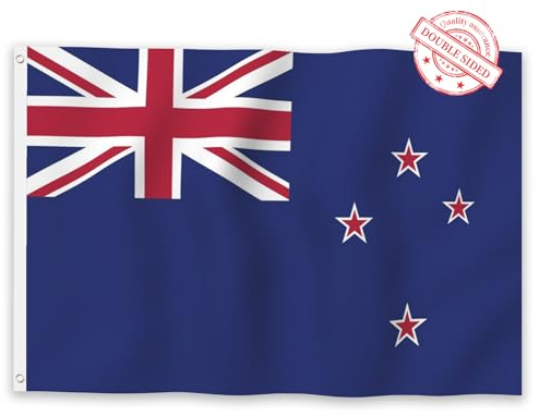 Aoihrraan Drapeau De La Nouvelle Zélande 180x300cm Double Face Drapeau De La Nouvelle Zélande En Plein Air Célébration Bannière Maison Jardin Porche Parti Décoration Drapeau Avec 2 Oeillets Solides