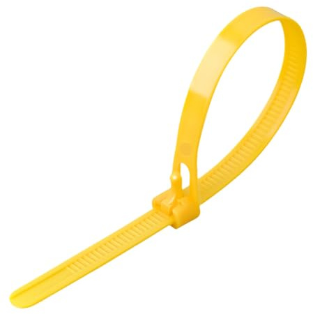 Reusable Zip Ties Nylon 100 PCS (Yellow, 6inch)