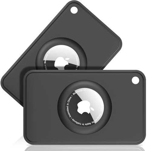 AirTag Karte für Geldbörse - Kartenhalter für Apple Airtag Wallet, Silikon Airtag Card, Ultra-dünner Air Tag Kartenetui für Handtaschen, Rucksack-Wallets & Clutch-Taschen - 2er-Pack