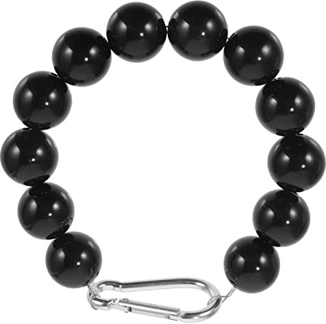 Yardwe Chaîne De Fixation pour Mât De Drapeau Résistante Au Vent Noire avec Perles pour Fixation De Drapeau Robuste pour Porche Et Jardin