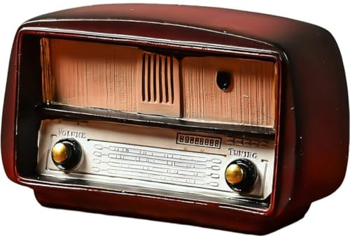 Keuyeo Modèle De Radio en Résine De Style Européen, Modèle De Radio Vintage, Ornements Rétro Nostalgiques, Modèle De Radio À L'ancienne, Décoration De Bureau