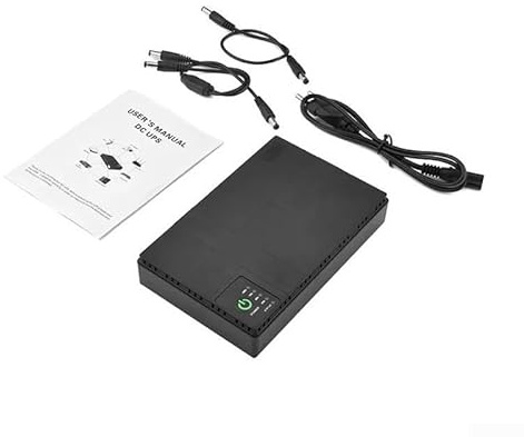 Long Lasting Power, Large Capacity Lithium Battery, UPS Router, Uninterruptible Power Supply (Black-8800MAH)
