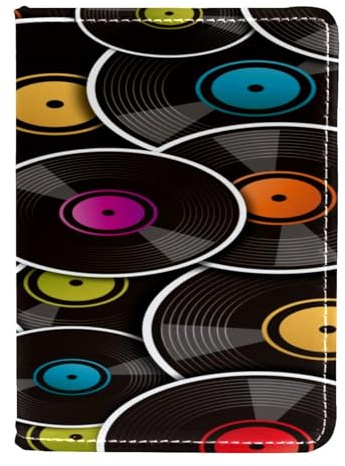 VAPOKF Étui portefeuille de voyage en cuir pour passeport pour disque vinyle, 11,5 x 16,5 cm, multicolore, 11.5x16.5cm/4.5x6.5 in, Vintage