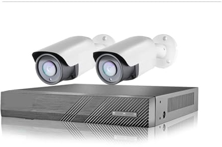 JOXLOVER Kit di Sistemi di Telecamere IP Poe da 5 MP 25 Fps 2 4 6 Telecamere di Sorveglianza NVR di Sicurezza CCTV da 8 Canali IMAX335 H.265 per Esterni(None,8ch NVR And 2 Camera)