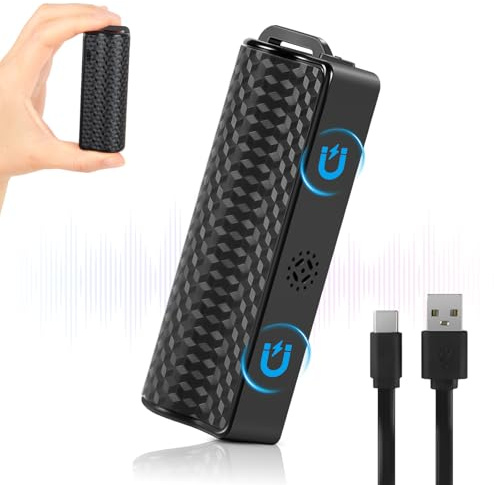 Digitale Diktiergerät, 64GB Magnetisches Diktiergerät & Aufnahmegerät mit 30 Tage Daueraufnahme Abhörgerät Mini Voice Recorder, One-Touch-Aufnahme, für Meetings & Interviews