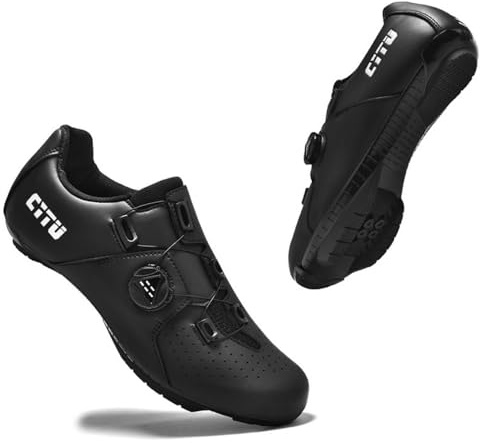 Mateju Chaussure de Cyclisme VTT Homme Femme avec Cale, Unisexes Respirantes Chaussure VTT Compatibles SPD de Vélo Route en Plein Air Sneakers (6001 Noir,38)