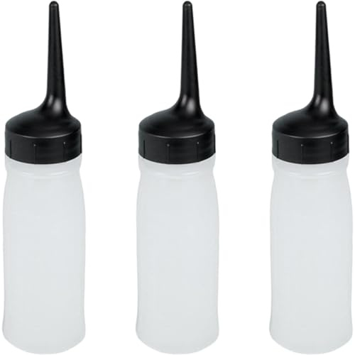 SMASOLO 3pcs Small Pp Hair Applicator Bottles for Hair Dyeing and Styling with Precision Tip Nozzle for Professional Coloring and Highlighting