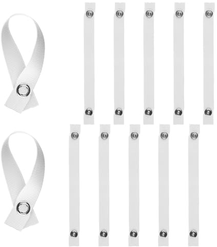 Tabanzhe 12 Pcs Towel Clips Hanger Set,Tea Towel Hanging Clips with Pin Button Closure,Sewing Free Towel Holders and Storage Hooks for Kitchen,Bathroom,Cupboard and Laundry