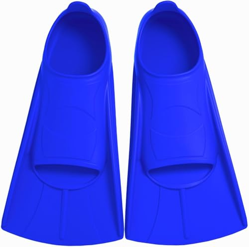 Pinne da nuoto comode pinne in silicone per nuoto e immersioni, taglia adatta per principianti, adulti e bambini, M, blu