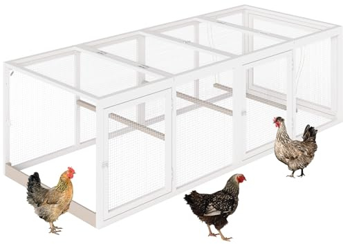 Chicken Coop Extension Run, Wooden Outdoor Chicken Run 18.68 ft²Large Expend Hen House Universal Chicken Run with Perches Perfect for 4-6 Chickens, Ducks & Small Animals