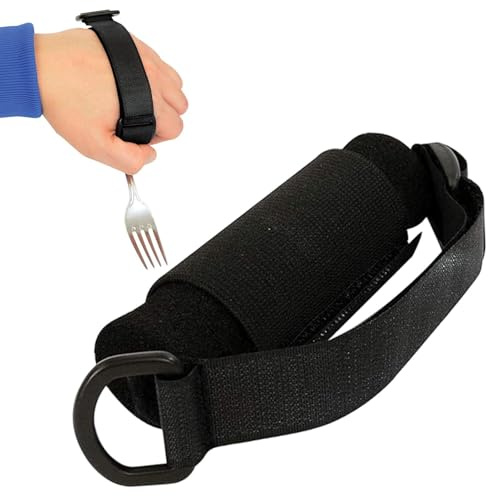 Outil d'aide alimentaire à fourchette pour personnes handicapées – Porte-ustensiles réglable | Outil de fixation de cuillère pour la mobilité des mains | Grip Aìd pour manger à la maison | Ustensiles